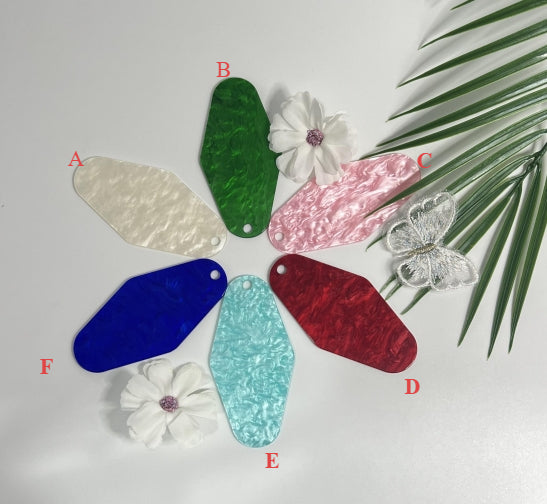 Wholesale 10pcs/pack Water Ripple Acrylic Hotel Keychain Can Be DIY Can Be Wrap